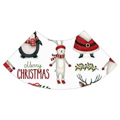 Christmas Characters Pattern, Xmas Backgrounds Trumpet Sleeve Cropped Top from ArtsNow.com Cuff Right