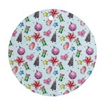 Christmas Decorations Pattern, Xmas Backgrounds Ornament (Round)