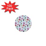 Christmas Decorations Pattern, Xmas Backgrounds 1  Mini Buttons (100 pack) 