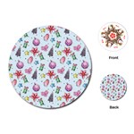 Christmas Decorations Pattern, Xmas Backgrounds Playing Cards Single Design (Round)