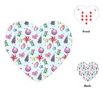 Christmas Decorations Pattern, Xmas Backgrounds Playing Cards Single Design (Heart)