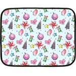 Christmas Decorations Pattern, Xmas Backgrounds Two Sides Fleece Blanket (Mini)