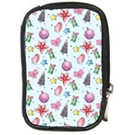 Christmas Decorations Pattern, Xmas Backgrounds Compact Camera Leather Case