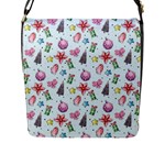 Christmas Decorations Pattern, Xmas Backgrounds Flap Closure Messenger Bag (L)