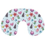 Christmas Decorations Pattern, Xmas Backgrounds Travel Neck Pillow