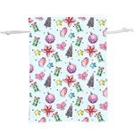 Christmas Decorations Pattern, Xmas Backgrounds Lightweight Drawstring Pouch (XL)