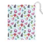 Christmas Decorations Pattern, Xmas Backgrounds Drawstring Pouch (4XL)