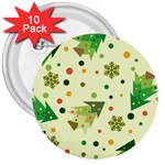 Christmas Pattern Background Seamless 3  Buttons (10 pack) 