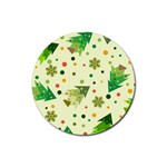 Christmas Pattern Background Seamless Rubber Round Coaster (4 pack)