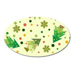 Christmas Pattern Background Seamless Oval Magnet