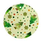 Christmas Pattern Background Seamless Round Ornament (Two Sides)