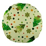 Christmas Pattern Background Seamless Large 18  Premium Round Cushions