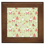 Christmas Pattern, Christmas Tree, Santa Framed Tile