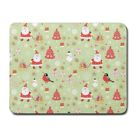 Christmas Pattern, Christmas Tree, Santa Small Mousepad from ArtsNow.com Front