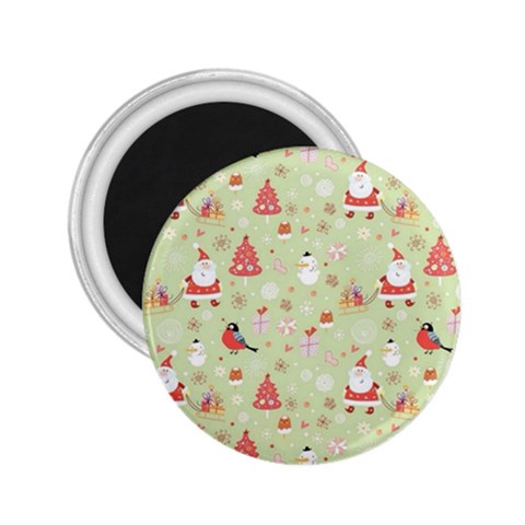 Christmas Pattern, Christmas Tree, Santa 2.25  Magnets from ArtsNow.com Front