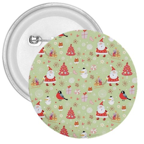 Christmas Pattern, Christmas Tree, Santa 3  Buttons from ArtsNow.com Front