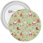 Christmas Pattern, Christmas Tree, Santa 3  Buttons