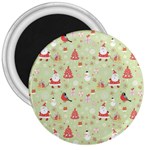 Christmas Pattern, Christmas Tree, Santa 3  Magnets