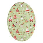 Christmas Pattern, Christmas Tree, Santa Ornament (Oval)