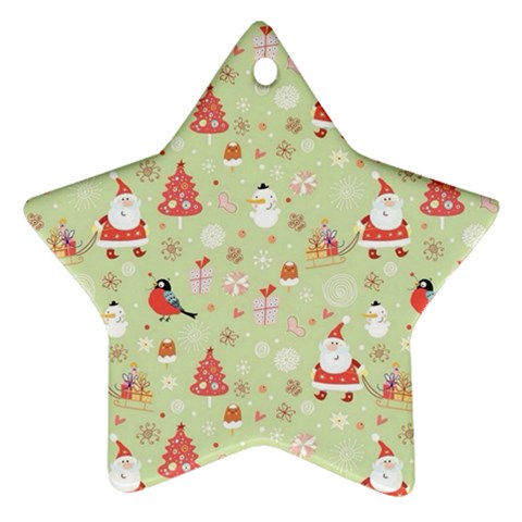 Christmas Pattern, Christmas Tree, Santa Ornament (Star) from ArtsNow.com Front