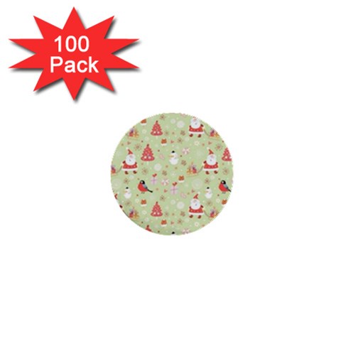 Christmas Pattern, Christmas Tree, Santa 1  Mini Buttons (100 pack)  from ArtsNow.com Front