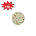 Christmas Pattern, Christmas Tree, Santa 1  Mini Buttons (100 pack) 