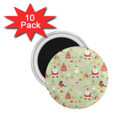 Christmas Pattern, Christmas Tree, Santa 1.75  Magnets (10 pack)  from ArtsNow.com Front