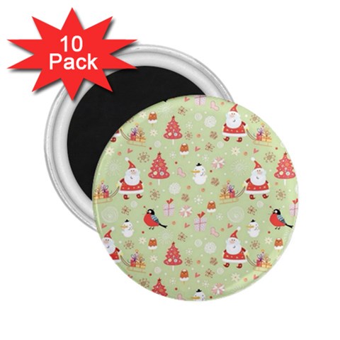 Christmas Pattern, Christmas Tree, Santa 2.25  Magnets (10 pack)  from ArtsNow.com Front