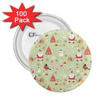 Christmas Pattern, Christmas Tree, Santa 2.25  Buttons (100 pack) 