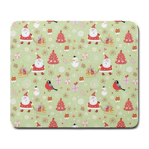 Christmas Pattern, Christmas Tree, Santa Large Mousepad from ArtsNow.com Front