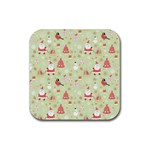 Christmas Pattern, Christmas Tree, Santa Rubber Coaster (Square)