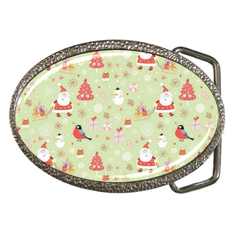 Christmas Pattern, Christmas Tree, Santa Belt Buckles from ArtsNow.com Front