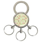 Christmas Pattern, Christmas Tree, Santa 3-Ring Key Chain