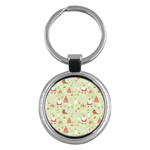 Christmas Pattern, Christmas Tree, Santa Key Chain (Round)