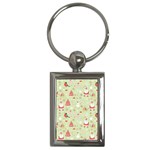 Christmas Pattern, Christmas Tree, Santa Key Chain (Rectangle)