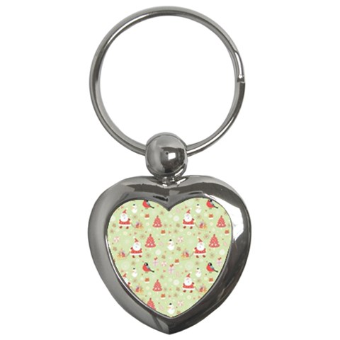 Christmas Pattern, Christmas Tree, Santa Key Chain (Heart) from ArtsNow.com Front