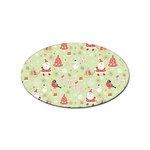 Christmas Pattern, Christmas Tree, Santa Sticker (Oval)