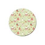 Christmas Pattern, Christmas Tree, Santa Magnet 3  (Round)