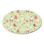 Christmas Pattern, Christmas Tree, Santa Oval Magnet