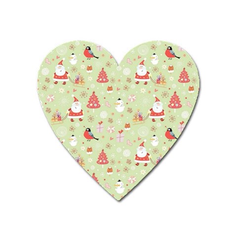 Christmas Pattern, Christmas Tree, Santa Heart Magnet from ArtsNow.com Front