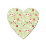 Christmas Pattern, Christmas Tree, Santa Heart Magnet