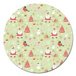 Christmas Pattern, Christmas Tree, Santa Magnet 5  (Round)