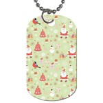 Christmas Pattern, Christmas Tree, Santa Dog Tag (One Side)