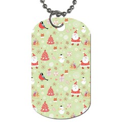 Christmas Pattern, Christmas Tree, Santa Dog Tag (Two Sides) from ArtsNow.com Front