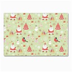 Christmas Pattern, Christmas Tree, Santa Postcard 4 x 6  (Pkg of 10)