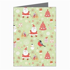 Christmas Pattern, Christmas Tree, Santa Greeting Cards (Pkg of 8) from ArtsNow.com Left