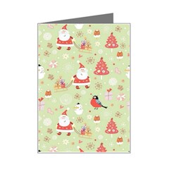 Christmas Pattern, Christmas Tree, Santa Mini Greeting Card from ArtsNow.com Left