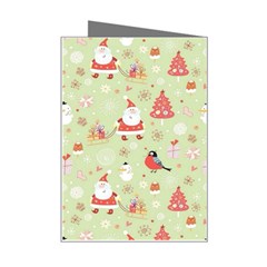 Christmas Pattern, Christmas Tree, Santa Mini Greeting Card from ArtsNow.com Right