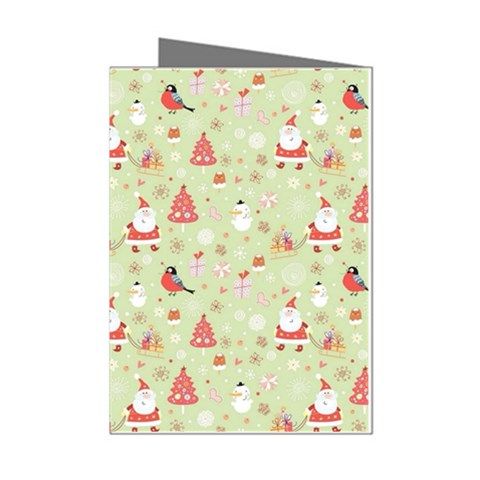 Christmas Pattern, Christmas Tree, Santa Mini Greeting Cards (Pkg of 8) from ArtsNow.com Left