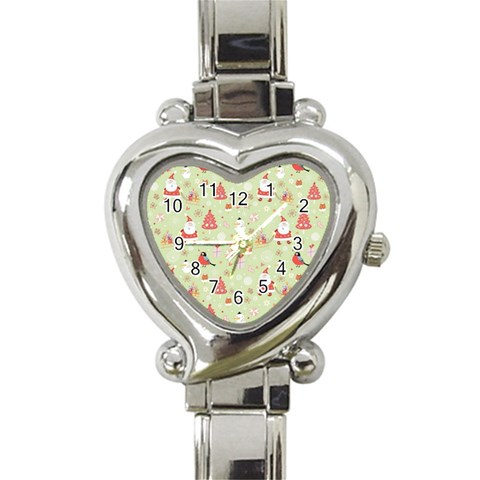 Christmas Pattern, Christmas Tree, Santa Heart Italian Charm Watch from ArtsNow.com Front